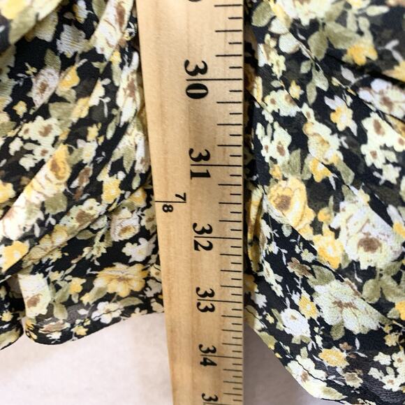 ASTR x Revolve Womens Sheer‎ Mesh Ruched Floral Dress Sz M Dark Cottage Romantic - Picture 12 of 16